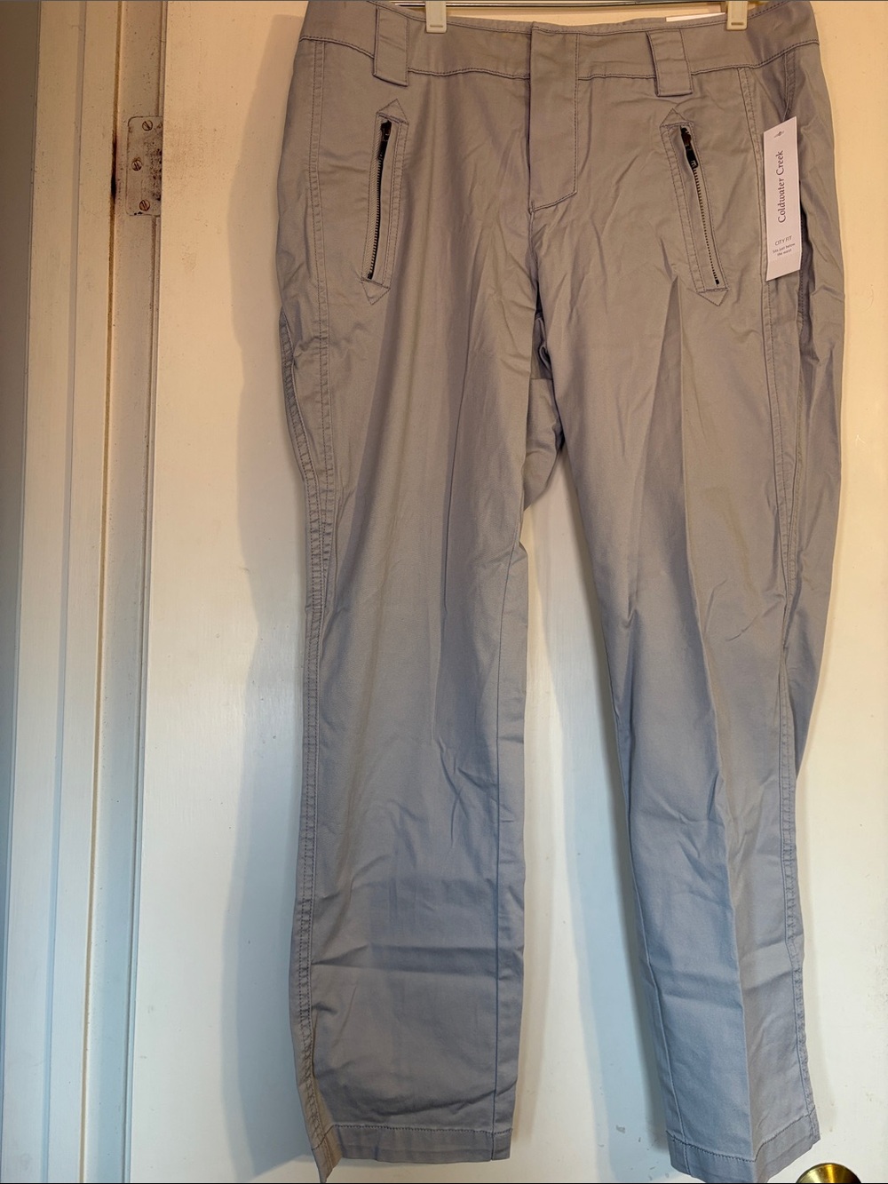 Coldwater Creek Women's Gray Zip-Pocket Pants